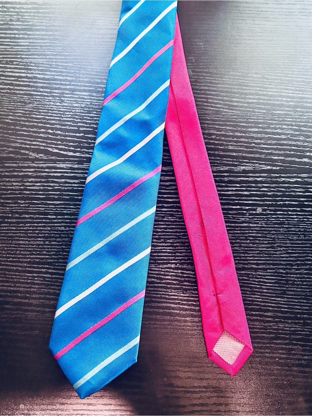 Pink by Thomas Pink Jermyn Street London Blue & Pink Striped Silk Tie